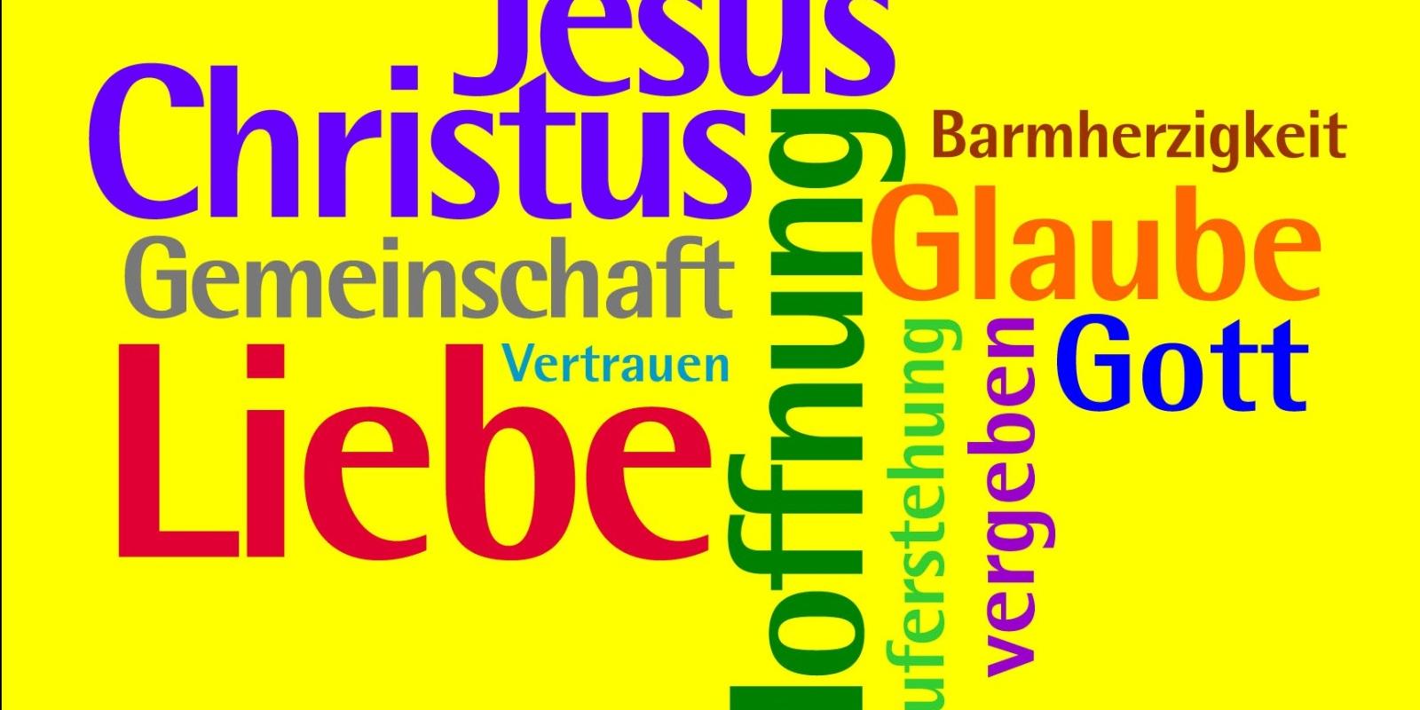 Foto:  25.6.2018

ZEHN große Wörter des Christentums
Das Ergebnis:

Die meistgenannten der ZEHN großen Wörter des Christentums sind allesamt gut biblisch-neutestamentlich fundiert.
Das mit Abstand am häufigsten genannte Wort ist LIEBE, gefolgt von JESUS CHRISTUS. Da kommt einem doch das berühmt Wort von Paulus in den Sinn (1 Kor 13,13):

    „Für jetzt bleiben Glaube, Hoffnung, Liebe, diese drei; /doch am größten unter ihnen ist die Liebe.“
