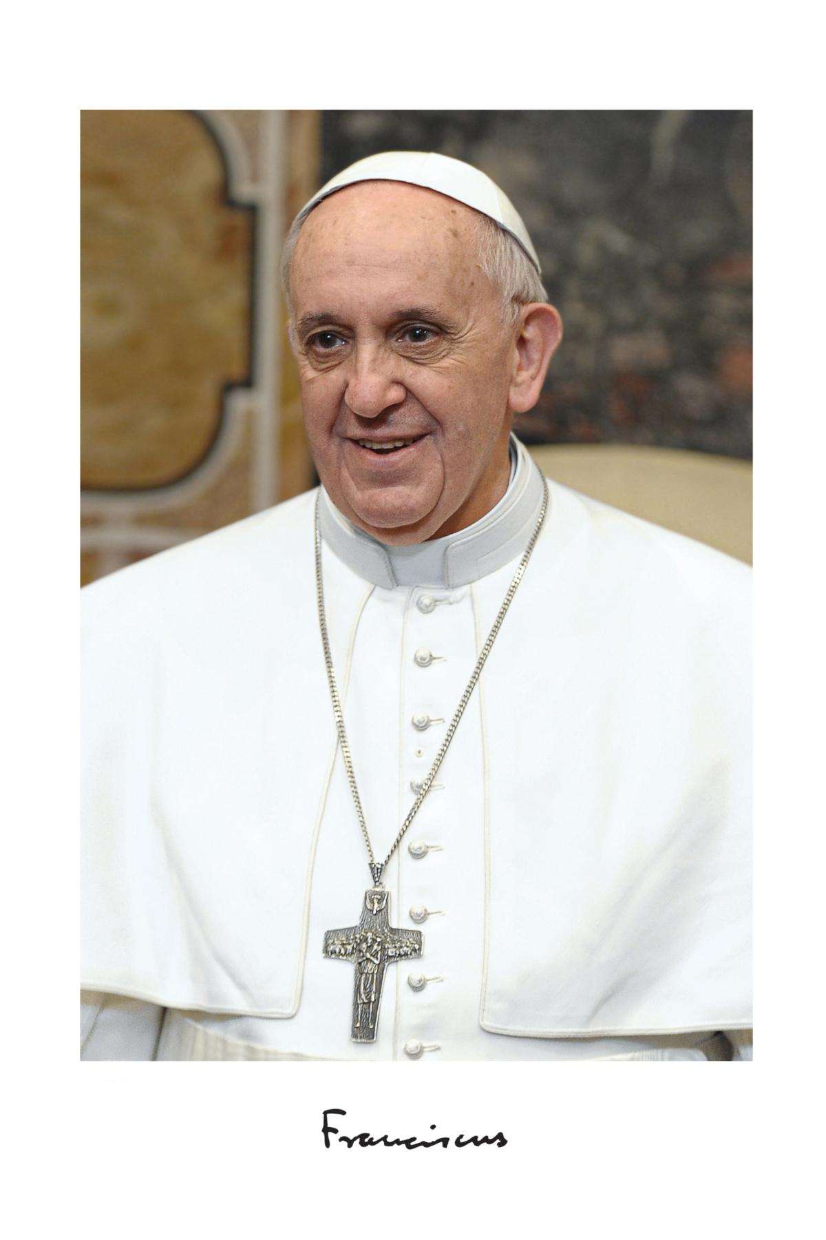 Papst Franziskus Offizielles Vatikan-Foto
-nur erlaubt für Amtsräume und Sakristeien. NICHT für weitere Publikationen, Online oder Social verwendbar-