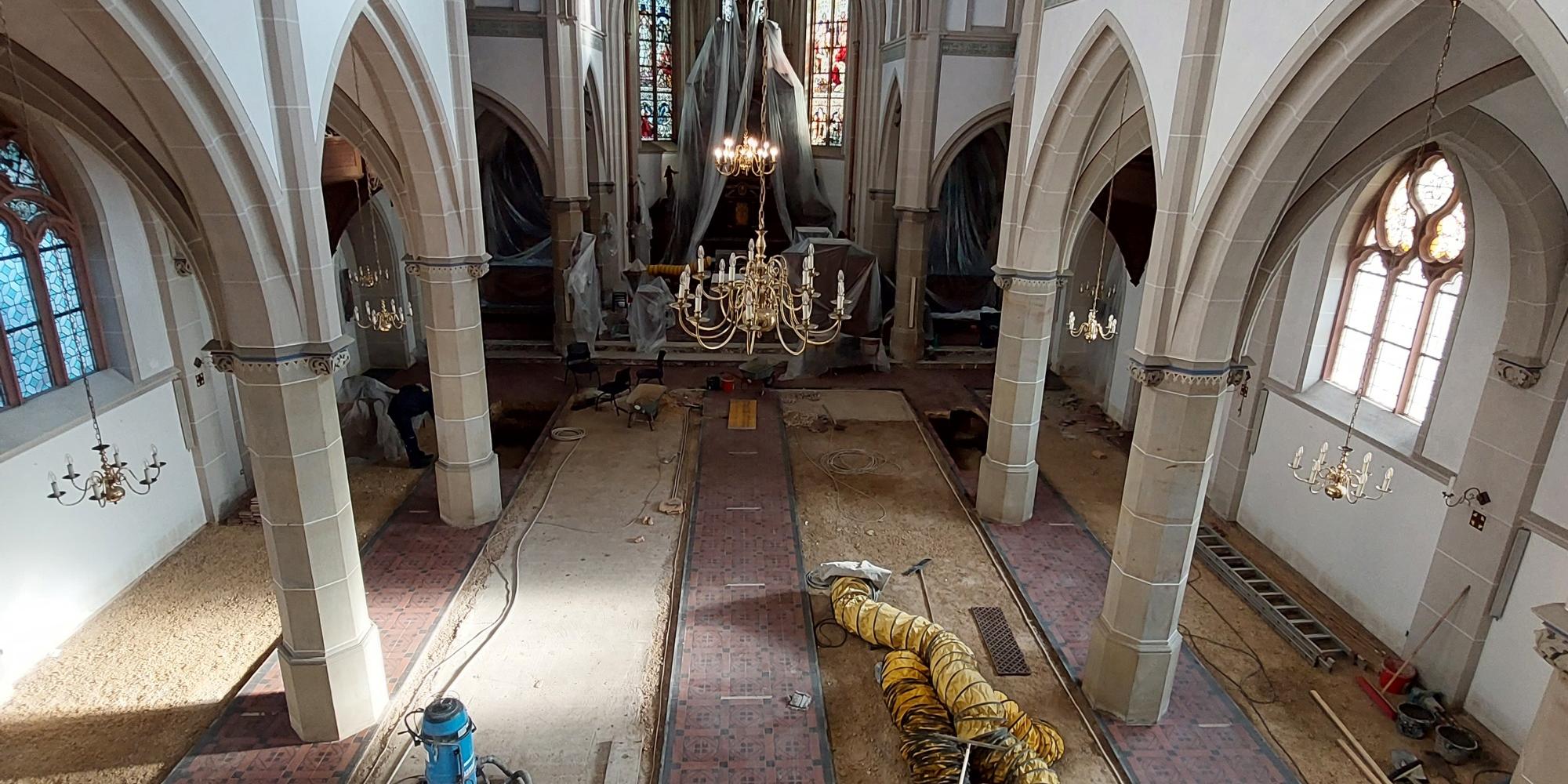 St. Martin Kirche in Flerzheim nach Hochwasser