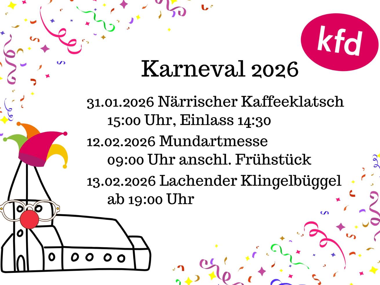 kfd Karneval 2026