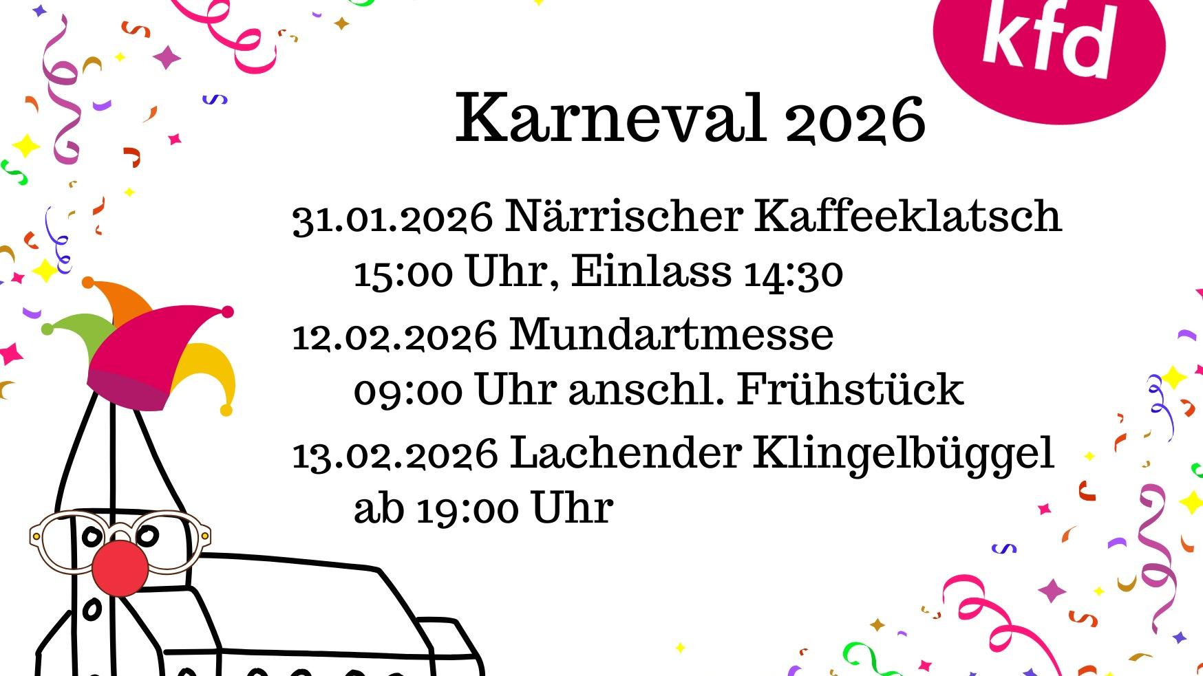 kfd Karneval 2026